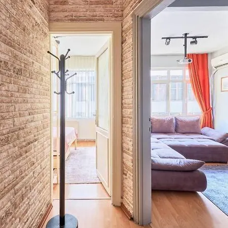 Cihangir'de Luks Mobilyali Tatli Konfor Sinema Tarzi Salon Apartament Stambuł
